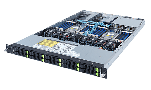 Сервер Gigabyte WG-C2.R1H.H210+  2x AMD EPYC 7002 1U 10x HDD 2''5